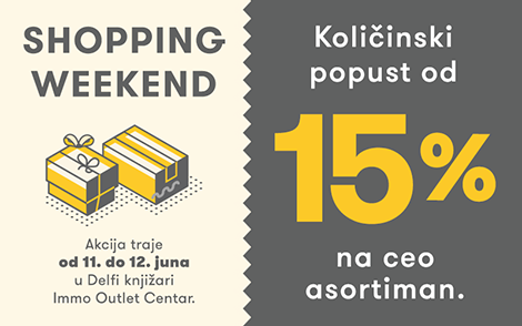 odličan popust u delfi knjižari tokom šoping vikenda u immo outlet centru laguna knjige